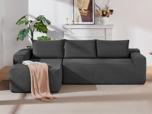 English Elm 105" Cloud Modular Sectional Corduroy Upholstered Deep Seat Sofa for Living Room W3975S00011