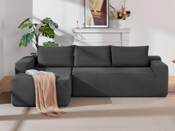 English Elm 105" Cloud Modular Sectional Corduroy Upholstered Deep Seat Sofa for Living Room W3975S00011