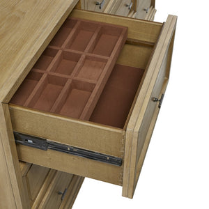 English Elm Hickory Nine Drawer Dresser with Cedar and Felt Lining for Master Bedroom Storage B2699P440923