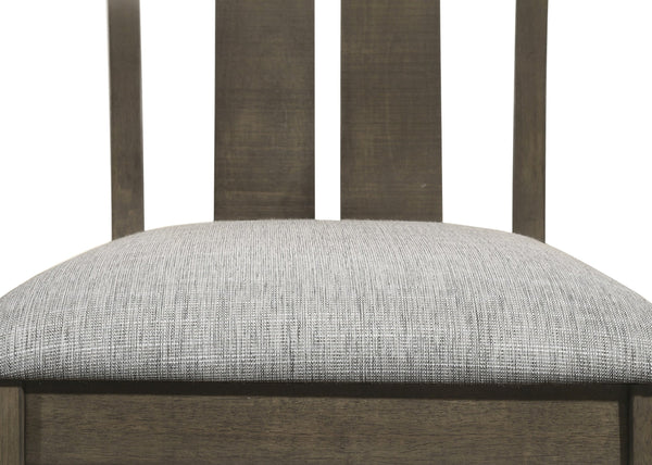 English Elm 7pc Modern Farmhouse Dining Set with Gold Chevron Trim 72" Table & Upholstered Chairs, Elegant Centerpiece Brown 17.32 L x 54.53 W x 6.3 H B2741S00529