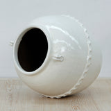 Lilys 12" Off White Ceramic Pot With Lace Decoration 8541-1