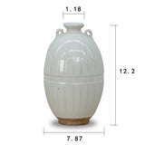 Lilys 12" Off White Ceramic Pot With Stripe Decoration Unglazed Base 8541-3