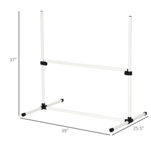 English Elm PawHut Heavy Duty 43" Steel Dog Crate with Wheels, Removable Tray, Top Access & Foldable Bowl Holder White W2225P217626