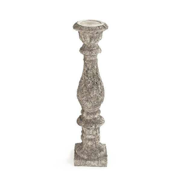 Zentique Distressed grey vase with hand‑distressed patina, polyresin sculpted silhouette for rustic modern décor W7.5 x H32 x D7.5 8541M A717