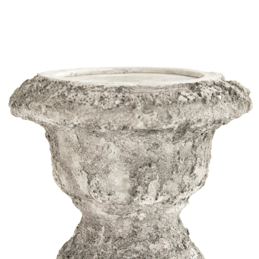 Zentique Distressed Candle Holder – Rustic Polyresin Accent For Cozy Home Décor And Elegant Ambiance Distressed Grey Polyresin 8541m A717