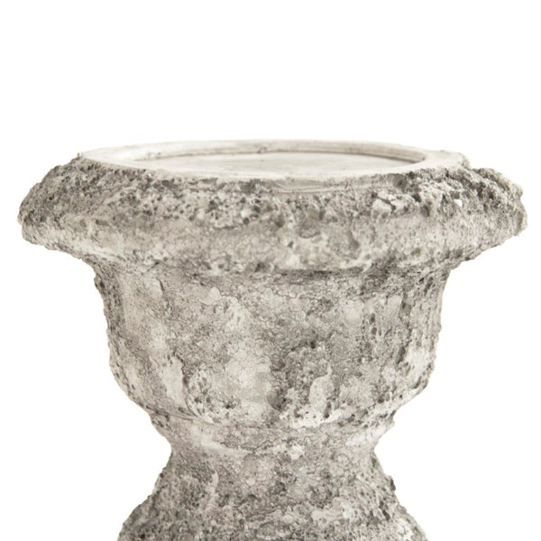 Zentique Distressed grey vase with hand‑distressed patina, polyresin sculpted silhouette for rustic modern décor W7.5 x H32 x D7.5 8541M A717