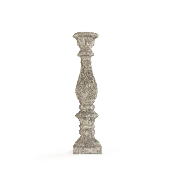 Zentique Distressed grey vase with hand‑distressed patina, polyresin sculpted silhouette for rustic modern décor W7.5 x H32 x D7.5 8541M A717
