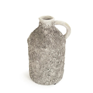 Zentique Distressed grey vase with hand‑distressed patina, polyresin sculpted silhouette for rustic modern décor W7.75 x H13.5 x D9 8544L A717