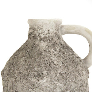 Zentique Distressed grey vase with hand‑distressed patina, polyresin sculpted silhouette for rustic modern décor W7.75 x H13.5 x D9 8544L A717