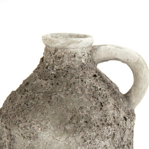 Zentique Distressed grey vase with hand‑distressed patina, polyresin sculpted silhouette for rustic modern décor W9 x H9.5 x D7 8544S A717
