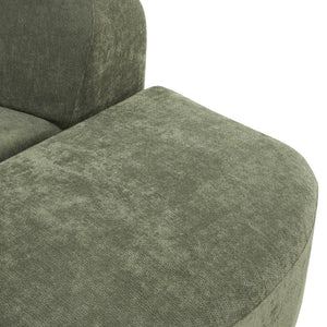 English Elm 111" Curved Sectional Sofa Set Plush Lamb Wool Upholstery Deep Seat Ottoman Lounge Green N767P371305G