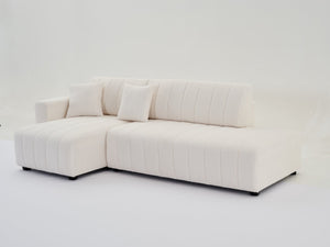 English Elm Scandinavian Channel Tufted L Shaped Sectional Sofa with Plush Foam Cushions B2730S00040