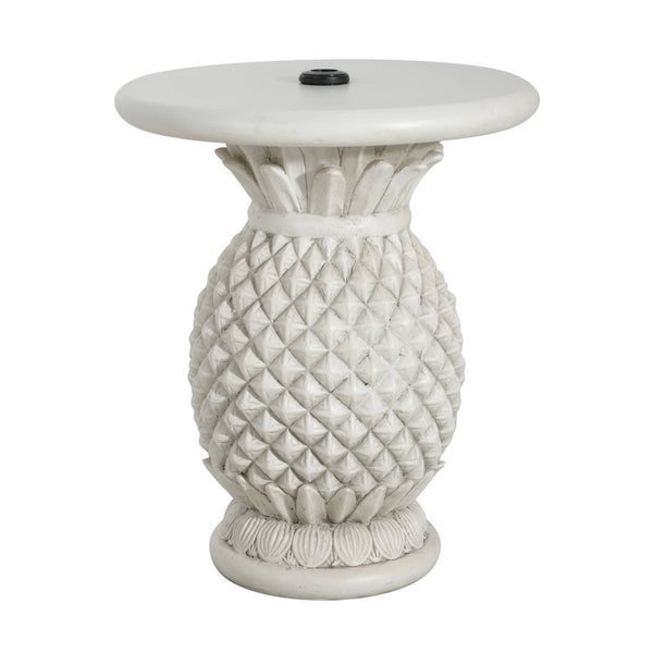 English Elm Adela Outdoor Mgo Umbrella Base Side Table with Marble Finish Weatherproof Patio N775P385406W