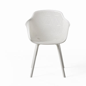 English Elm Christopher Knight Home® - LOTUS modern outdoor dining chair with weather-resistant polypropylene, perforated diamond pattern comfort and stability White 23.5 L x 23.5 W x 22.5 H 69068.00