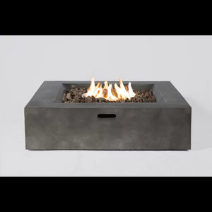 English Elm 12" H Concrete Outdoor Fire Pit Table