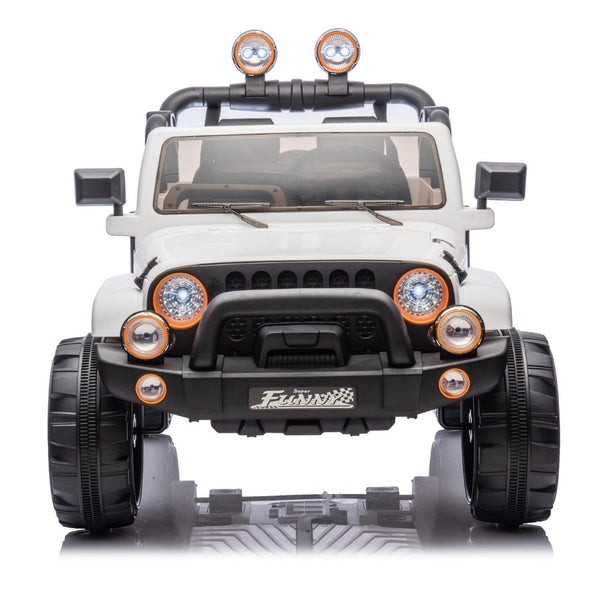 English Elm 24v Kids Electric Ride on Car with Parental Remote Rear Suspension and Bluetooth Audio White W1578P228746