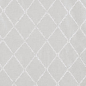 JLA Home Madison Park - Diamond Sheer Embroidered Window Scarf with Delicate Diamond Motif, Lightweight, Light-Diffusing Elegance White MP40-4935