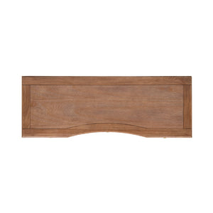 English Elm Dauphin Rubberwood Executive Desk with Soft Close Drawers and Satin Gold Hardware B2719P468876