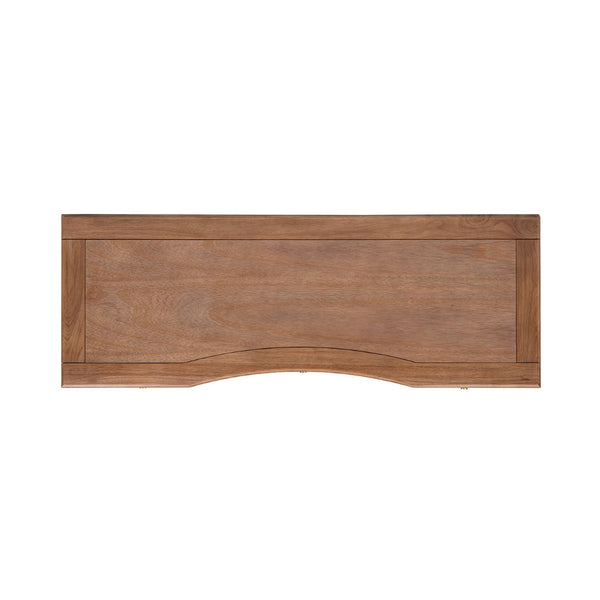 English Elm Dauphin Rubberwood Executive Desk with Soft Close Drawers and Satin Gold Hardware B2719P468876