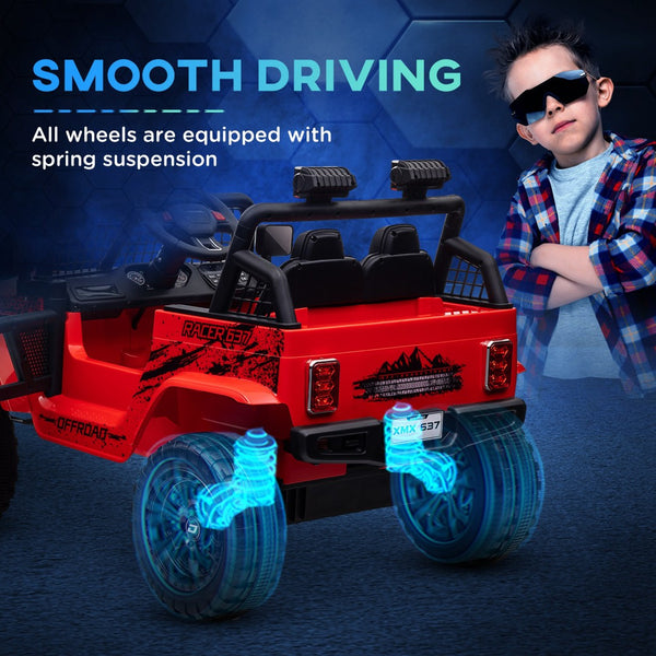 English Elm Qaba 12v Toddler Electric Motorcycle with Twist Throttle Rear Suspension Training Wheels Red W2225P249880