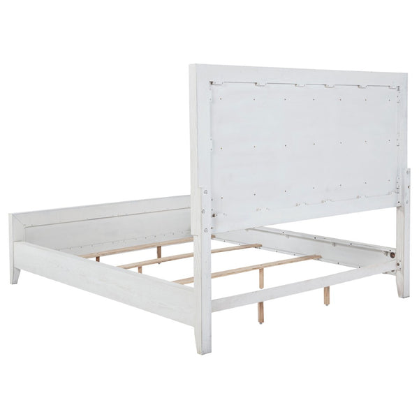 English Elm Hemlock Architectural Platform Bed Warm Wood Grain Headboard for Master Suite B062S01593
