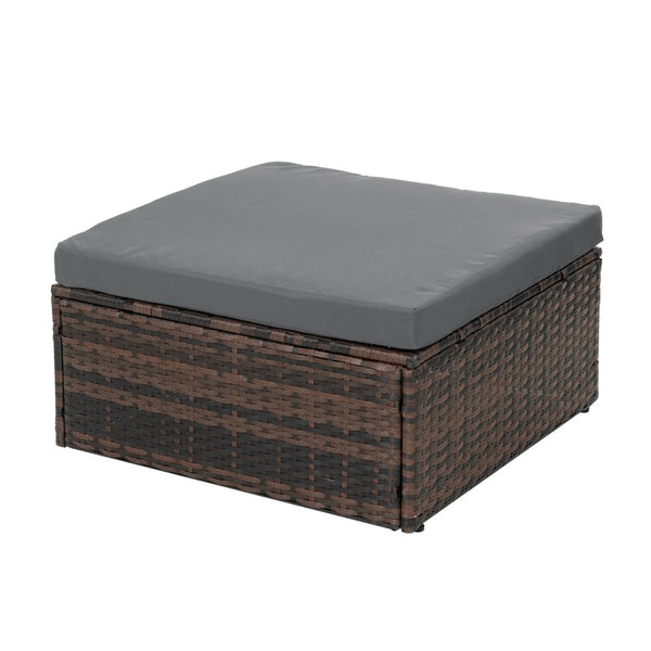 English Elm Patio 5-Piece Pe Wicker Furniture Set With Tempered Glass Table - Durable, Stylish, And Weather-Resistant! W1703S00023-GIGA