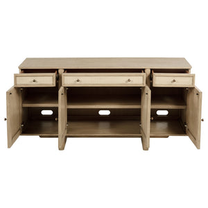 English Elm Beige Oak Coastal Dining Set with Cane Back Chairs and Extension Leaf Seats Six B062S01837