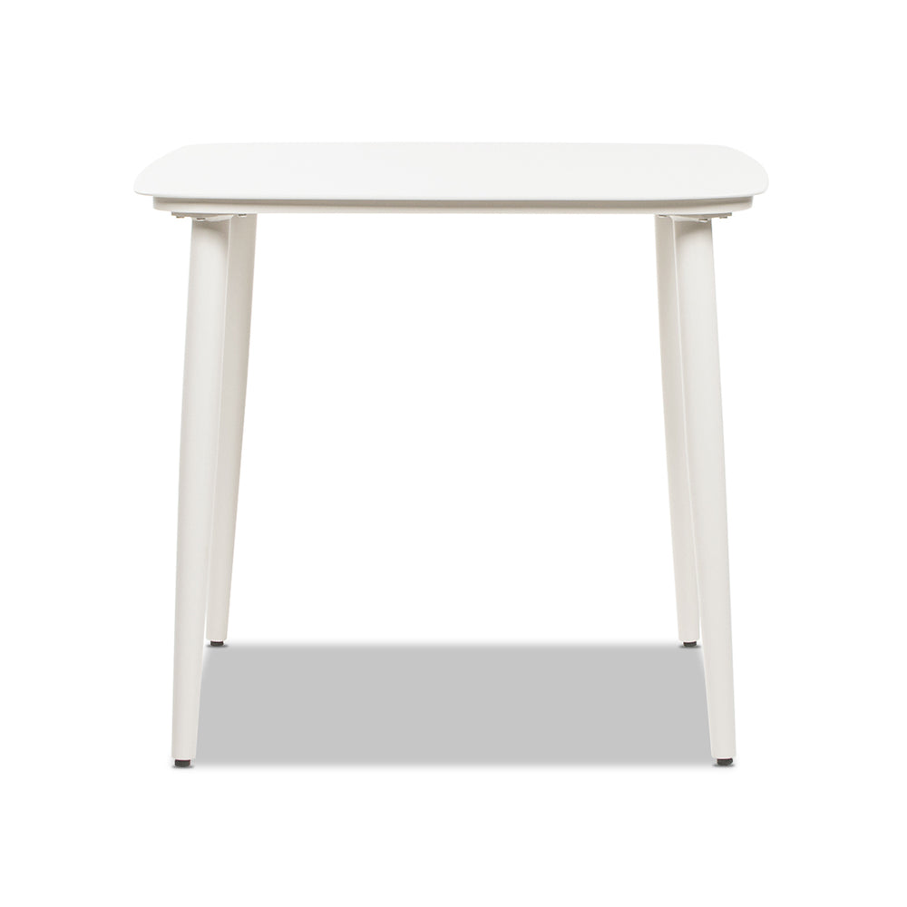 English Elm Jennifer Taylor Home - Santorini White 33.5" Square Outdoor Patio Table — Powder-Coated Aluminum, Compact Durable Side/Dining Table B2719P308010