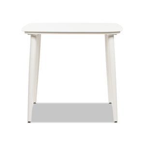 English Elm Jennifer Taylor Home - Santorini White 33.5" Square Outdoor Patio Table — Powder-Coated Aluminum, Compact Durable Side/Dining Table B2719P308010