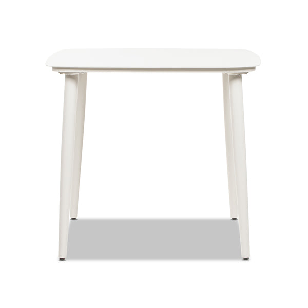 English Elm Jennifer Taylor Home - Santorini White 33.5" Square Outdoor Patio Table — Powder-Coated Aluminum, Compact Durable Side/Dining Table B2719P308010