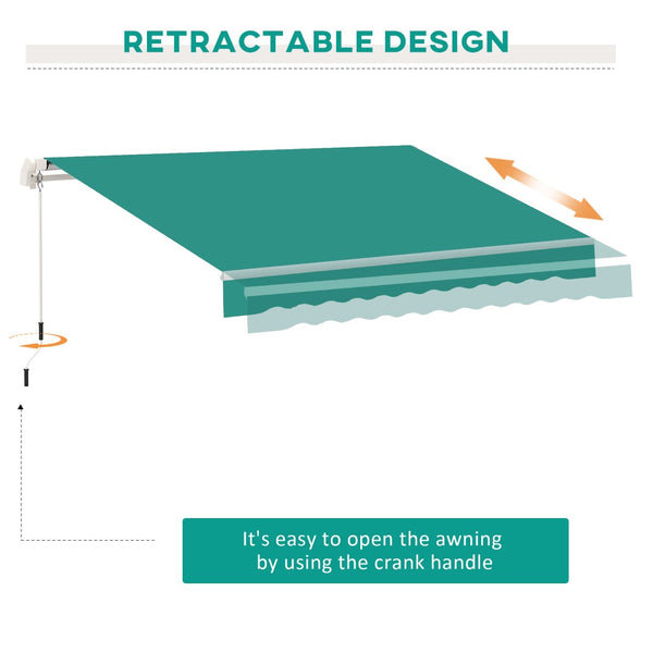 English Elm Outsunny 13' X 8' Retractable Awning - Durable Uv Protection Sunshade For Patios, Decks & Balconies W2225P174205-GIGA