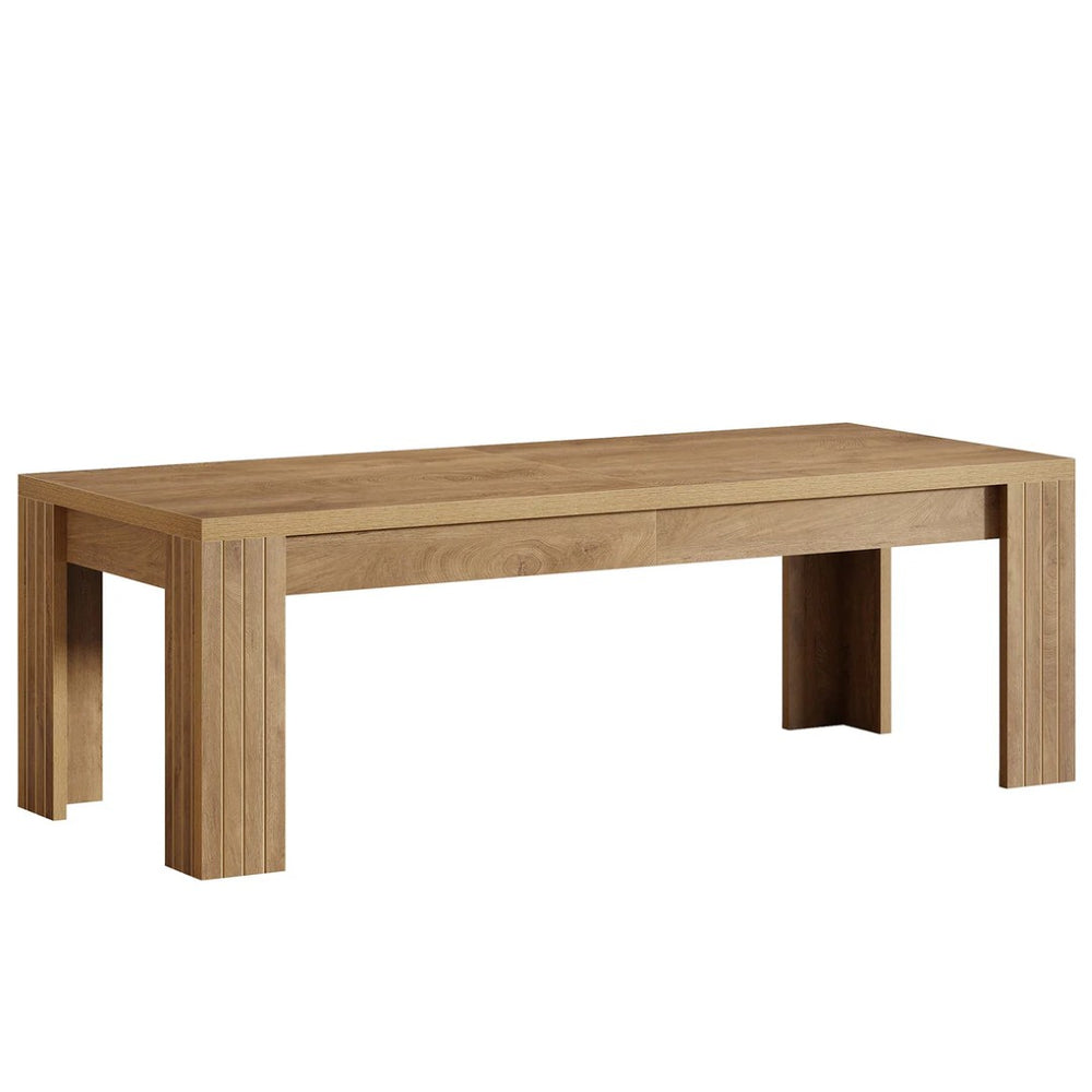 English Elm Generous Farmhouse Dining Table Seats Ten with Vintage Brown Mdf Rustic Surface T3971P461018