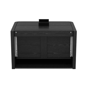 English Elm Grace 28" Nightstand Black — Modern MDF & Solid Wood 2-Drawer Bedside Table with Glam Metal Handles B365P400010
