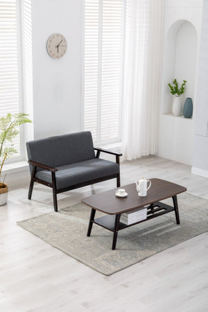 English Elm Bari Mid-century Modern Loveseat and Coffee Table Set with Solid Wood Frame B2749S00337