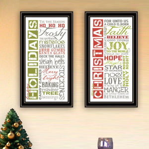 English Elm Trendy Decor 4u Happy Holidays 2 Piece Framed Typography Wall Art Set for Home B067P256622