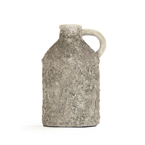 Zentique Distressed grey vase with hand‑distressed patina, polyresin sculpted silhouette for rustic modern décor W7.75 x H13.5 x D9 8544L A717