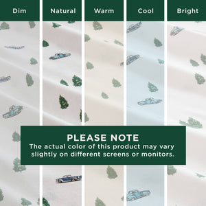 English Elm 3 Pcs Twin Sheet Set - Cozy 100% Cotton Flannel With Playful Green Trees & Trucks Design For Comfort B035P319766