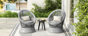 English Elm Christopher Knight Home® - [Set Of 2] 26.7" Modern Swivel Wicker Lounge Chairs With Cushions - Stylish & Versatile For Any Space N767P237032G_2