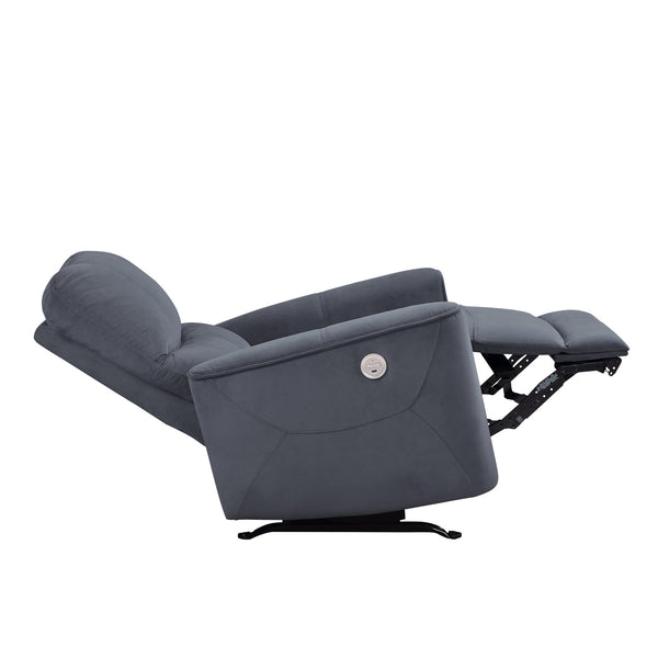 English Elm Modern Artem Power Rocker Recliner Velvet Upholstery with Gentle Rocking, Motorized Comfort and Style Dark Gray 35.5 L x 30 W x 26.5 H B011P204079