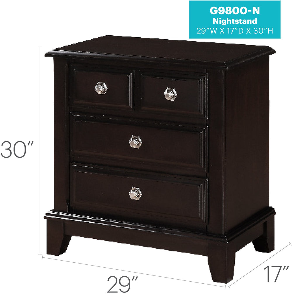 English Elm Ashford Three-Drawer Nightstand Cappuccino with English Dovetail Joints & Smooth Metal Guides - Durable, Stylish Storage B078118444