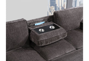 English Elm TERRITORY Reversible Pull-Out Sofa Bed with Plush Cushioning, Flip-Down Cup Holders & Sturdy Frame Dark Gray 50.39 L x 33.86 W x 25.98 H B201S00121
