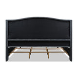 English Elm Marcella Upholstered Shelter Headboard Bed Set, King, Steel Gray Performance Velvet