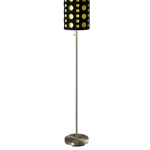 English Elm 66" Tall Retro Metal Floor Lamp - Chic Black & Green Two-Layer Shade For Modern Living Spaces B072116049