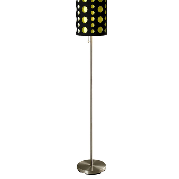 English Elm 66" Tall Retro Metal Floor Lamp - Chic Black & Green Two-Layer Shade For Modern Living Spaces B072116049