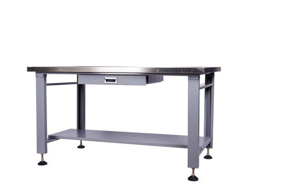 English Elm 59" Stainless Steel Mechanic Teardown Table with Drain Hole and 1000 Lb Capacity W5675S00001