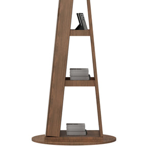 English Elm 360°swivel Jewelry Armoire with Led Interior Full Length Mirror Walnut Finish W3406P422682