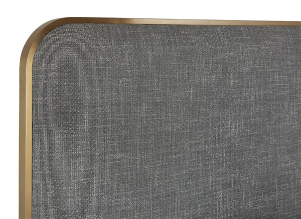 Sunpan TOMETI Bed - King - Modern Elegance with Luxe Chacha Cream Upholstery & Gold Steel Accents Grey 108438