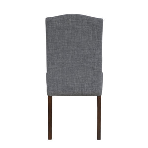 English Elm Modern Parsons Dining Chairs Set of 2 Nailhead Trim Fabric Upholstery Wood Legs Gray B011P437961