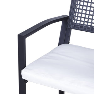 English Elm Outsunny 3-Piece Patio Bar Set With Cushions - Stylish Rattan Wicker Outdoor Bistro Furniture Set W2225P217539-GIGA