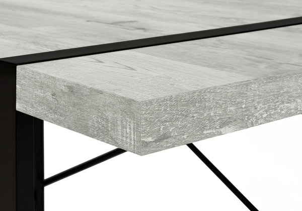 English Elm Computer Desk 49" Reclaimed Grey Laminate Top with Black Metal Legs and X-Back Support, Modern Home Office B2710P219692